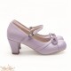 Sentaro Bobo Round Toe Hollow Bow Mid and Low Heel Shoes(8 Colours/Full Payment Without Shipping)